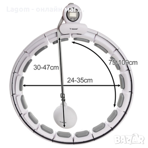 Смарт обръч за отслабване с тежест Trizand с LCD дисплей за изгорени калории, брой завъртания, снимка 12 - Фитнес уреди - 52562627