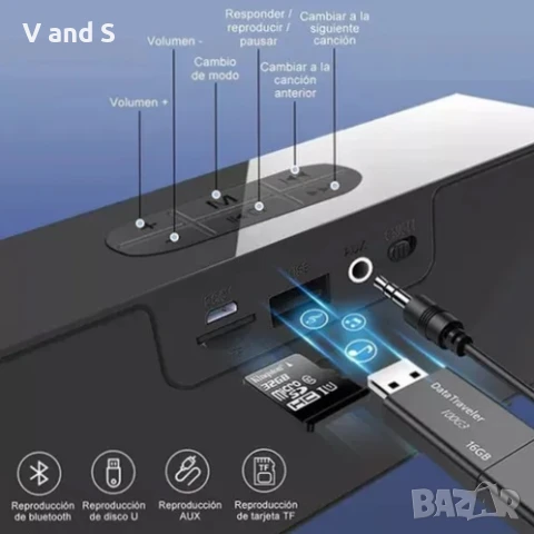 Преносима Bluetooth колонка ,акумулаторни високоговорители, черни,с фм радио стерео и субуфер, снимка 11 - Тонколони - 51054983
