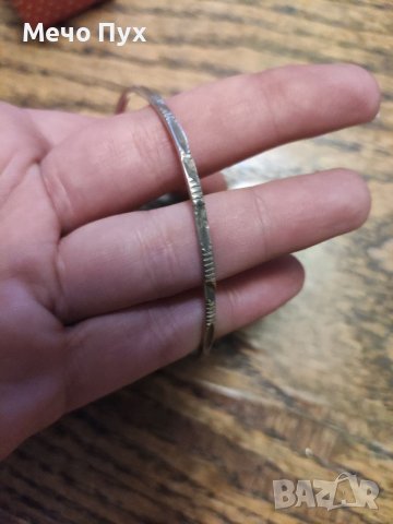 Сребърна гривна твърда,проба 950 (87), снимка 4 - Пръстени - 39469644