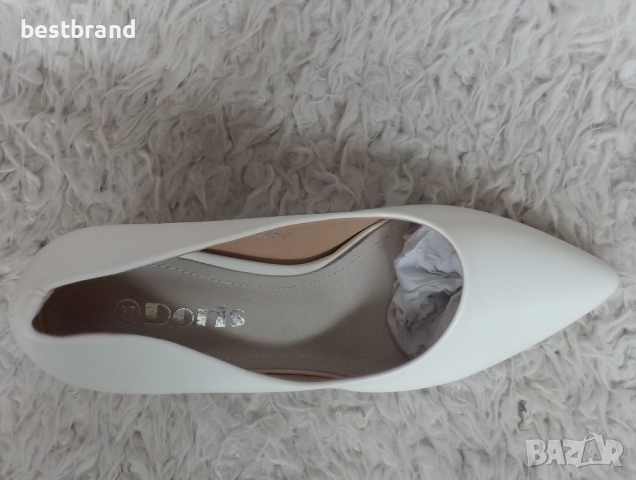 Обувки на ток, бели, код 257/39, снимка 4 - Дамски обувки на ток - 44760847