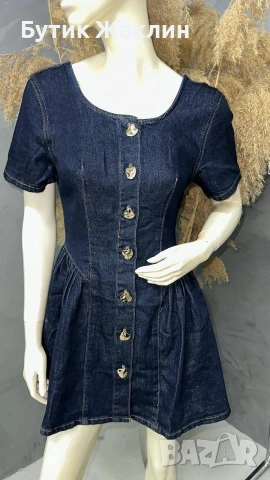 Дамска рокля деним с къс ръкав , снимка 2 - Рокли - 53146876
