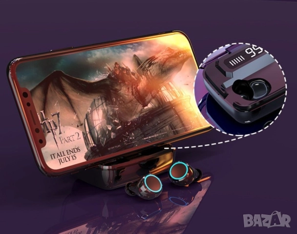 Безжични Bluetooth слушалки с LED цифров дисплей  