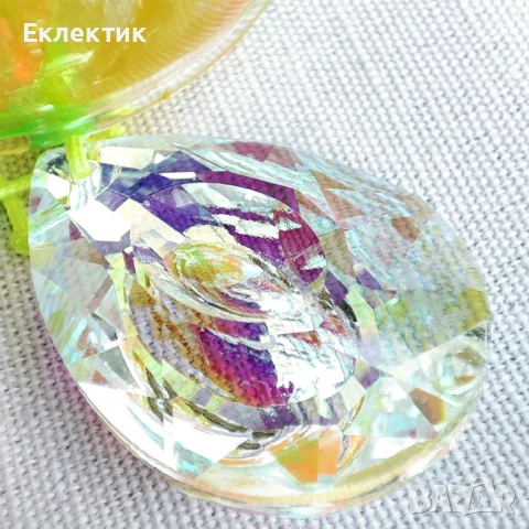 Неоново лято. Японски стъклен вятърен чан. Кристален ловец на слънце, снимка 9 - Декорация за дома - 50759114