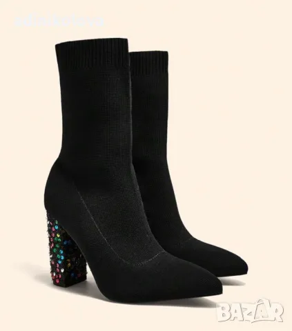 Боти с пайетени токове, снимка 1