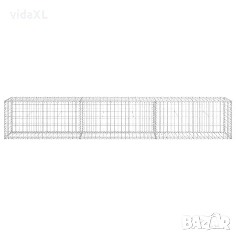 vidaXL Габионна стена с капаци, поцинкована стомана, 300x50x50 см, снимка 5 - Огради и мрежи - 56146128