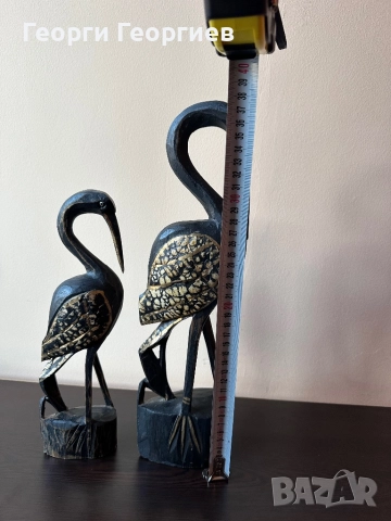 Комплект дървени птици, снимка 2 - Статуетки - 52404713