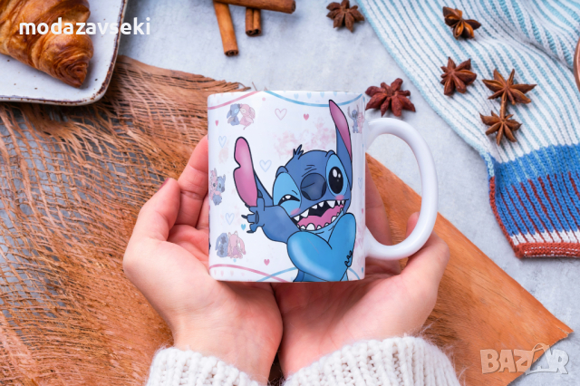 Порцеланови чаши със Стич, снимка 7 - Чаши - 42843346