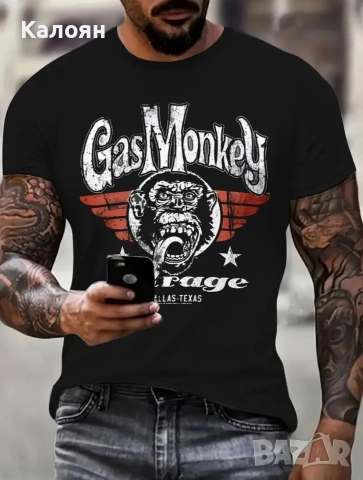 Тениска Gas monkey garage, снимка 2 - Тениски - 52879687