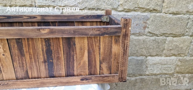 🪵🌸 Винтидж дървена поставка за саксии / кашпа 🌿, снимка 15 - Саксии и кашпи - 51146743