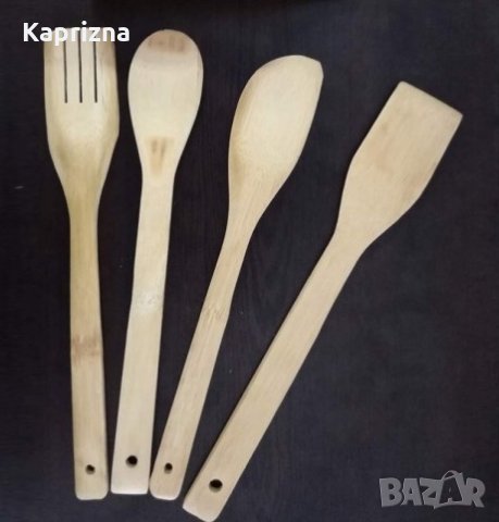 Комплект бамбукови прибори, снимка 3 - Прибори за хранене, готвене и сервиране - 35710044
