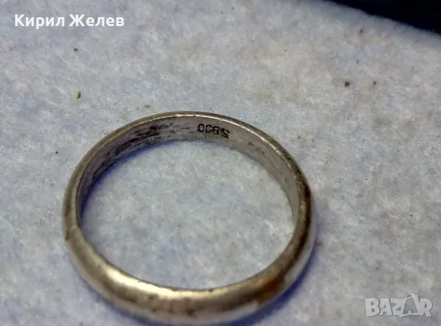 СТАРА КЛАСИЧЕСКИ МОДЕЛ СРЕБЪРНА ХАЛКА ПРЪСТЕН СРЕБРО S800 РЪЧНА ИЗРАБОТКА АНГЛИЯ 48584, снимка 8 - Антикварни и старинни предмети - 49704400