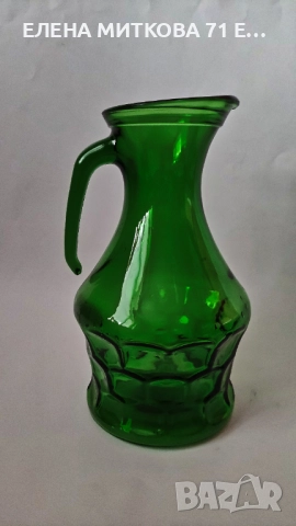 Масивен италиански сервиз от изумруденозелено стъкло, снимка 4 - Сервизи - 52777336