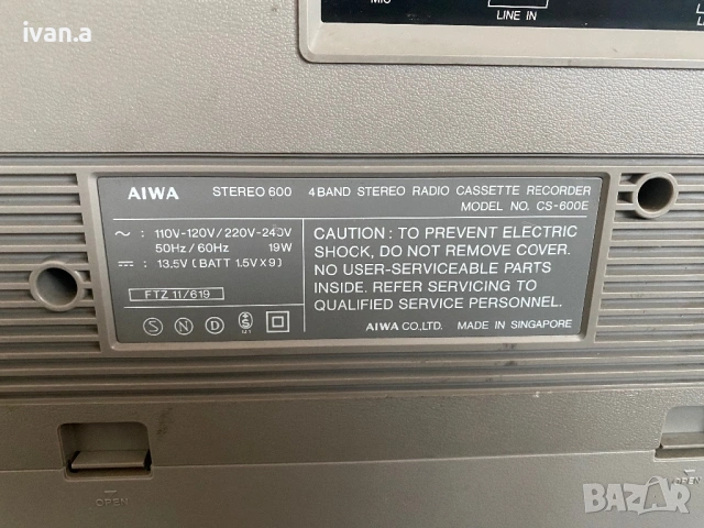 Aiwa CS-600, снимка 8 - Радиокасетофони, транзистори - 53848811