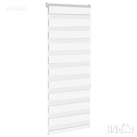 vidaXL Зеброва щора бял 55x150 см Ширина на плата 50,9 см Полиестер, снимка 2 - Щори - 56147554