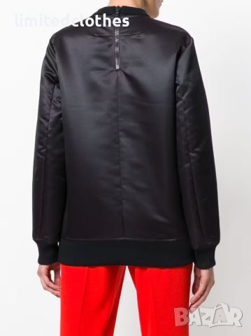 GIVENCHY Black Satin Panther Floral Print Дамска Сатенена Блуза тип Пуловер size 34, снимка 2 - Блузи с дълъг ръкав и пуловери - 42297742