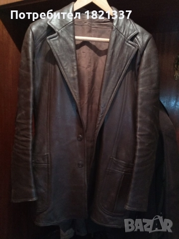Мъжко кожено яке , снимка 2 - Якета - 52900568