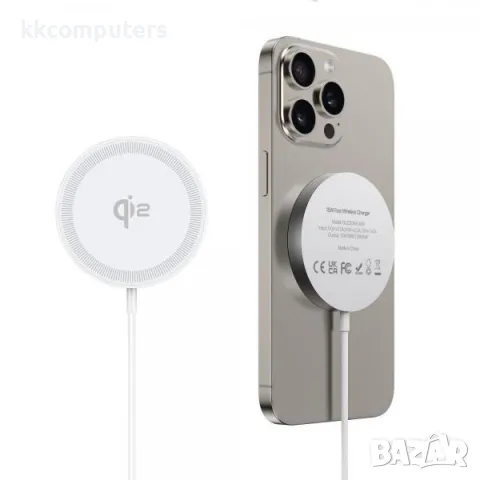 Duzzona Wireless /безжично/ зарядно W18 MagSafe 15W / Бял / Баркод : 456508, снимка 2 - Оригинални зарядни - 50223047