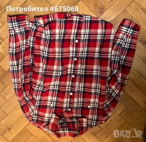 Червено бяла детска риза 