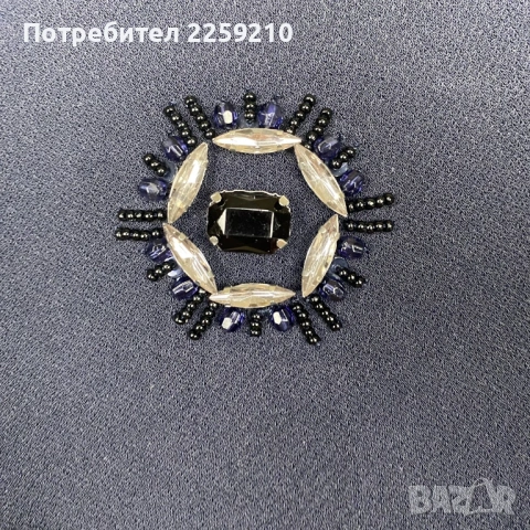 Тъмносиня плетена блуза с мъниста от Ann Taylor. Размер XL. Състояние: ново., снимка 4 - Корсети, бюстиета, топове - 53302328