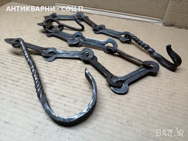 Стара Кована Верига За Камина, Огнище / 160 см. , снимка 3 - Антикварни и старинни предмети - 42721743