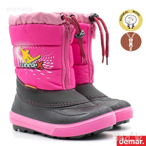 69лв! DEMAR Kenny Роз, с ЦИП! БЕЗПЛАТНА ДОСТАВКА. Размери 20 до 29. ЕСТЕСТВЕНА ВЪЛНА, Детски Aпрески, снимка 2 - Бебешки боти и ботуши - 51911510