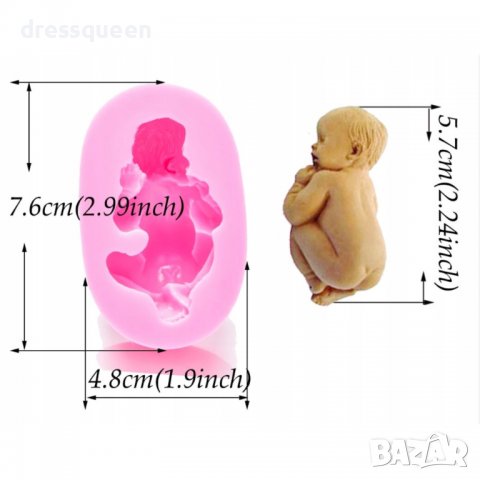 3806 Силиконов молд във формата на бебе, снимка 10 - Форми - 38910162