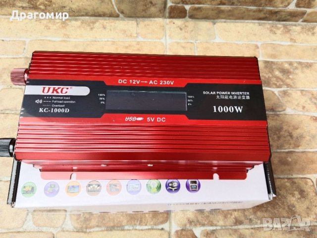 Преобразувател / Инвертор с дисплей 12-220V 1000W, снимка 2 - Друга електроника - 41207927