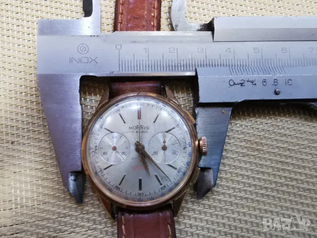 ПОЗЛАТЕН MORRIS FERROTEX CHRONOGRAPHE , снимка 8 - Мъжки - 49274430