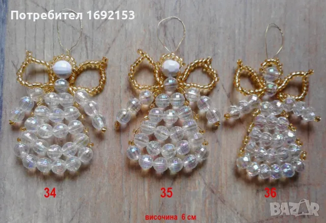 Ангелчета и снежинки - ръчно изработени, снимка 9 - Коледни подаръци - 35119745