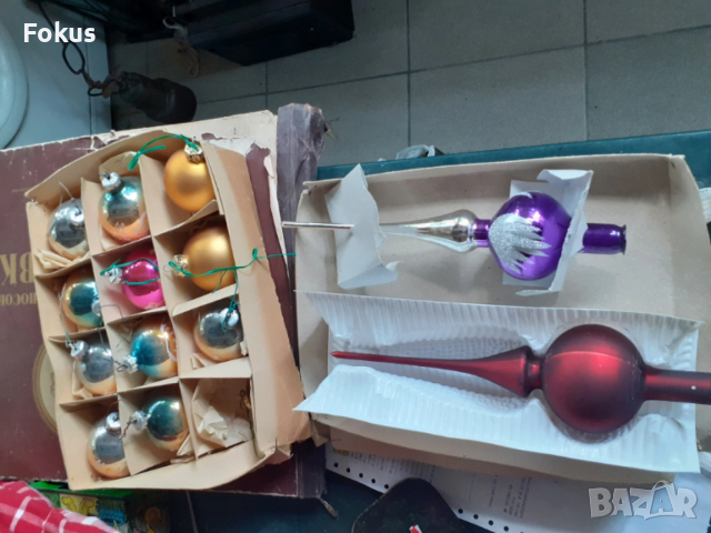 Лот стъклени коледни играчки за елхата, снимка 2 - Антикварни и старинни предмети - 53461018