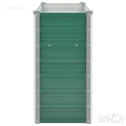 vidaXL Градинска висока леха поцинкована стомана 100x40x77 см зелена, снимка 5 - Саксии и кашпи - 56147619