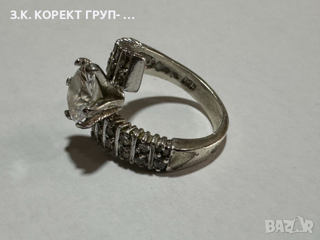 Дамски сребърен пръстен 925, 6,94гр, снимка 1 - Пръстени - 44555187