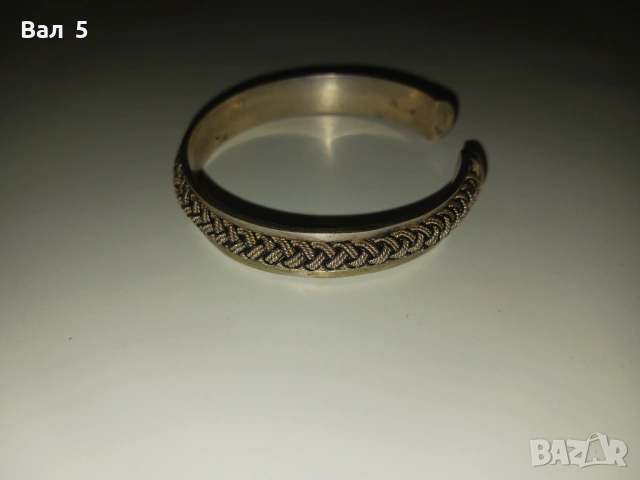 Стара красива посребрена гривна, снимка 3 - Антикварни и старинни предмети - 53511085