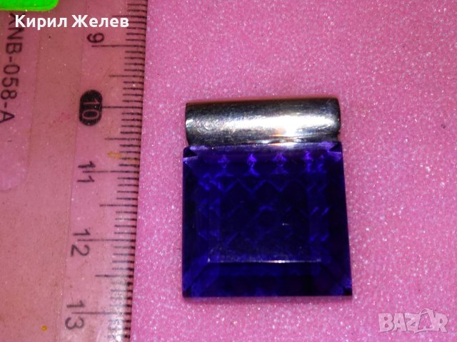 ПРЕКРАСЕН СКЪПОЦЕНЕН ФЕШЪН АРТ СРЕБЪРЕН МЕДАЛЬОН ПЕНДАНТ СРЕБРО 925 с ФАСЕТИАН СИН ТУРМАЛИН 43295, снимка 13 - Колиета, медальони, синджири - 44394591