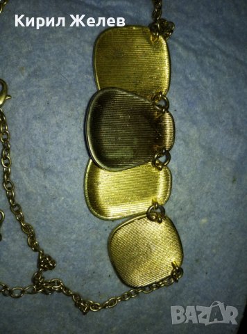 ЕФЕКТНО ЗЛАТИСТО МОДНО АРТ КОЛИЕ ОГЪРЛИЦА с ЕМАЙЛ ЛАК 20289, снимка 9 - Колиета, медальони, синджири - 42088513