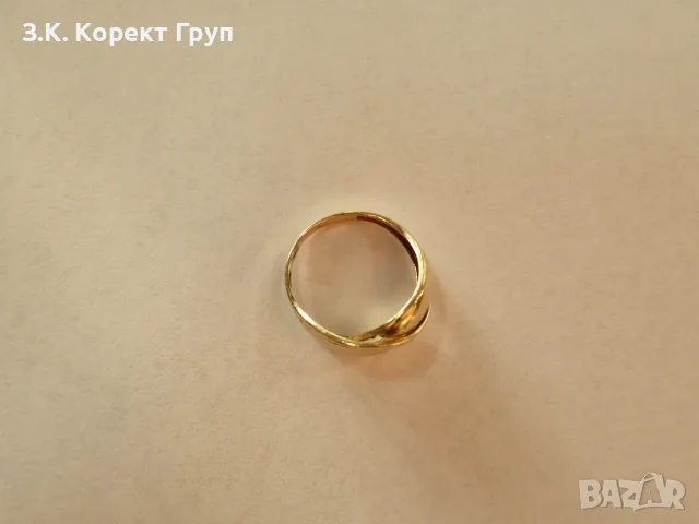 Дамски залтен пръстен 14К 585 / 2,70 гр., снимка 6 - Пръстени - 55848442
