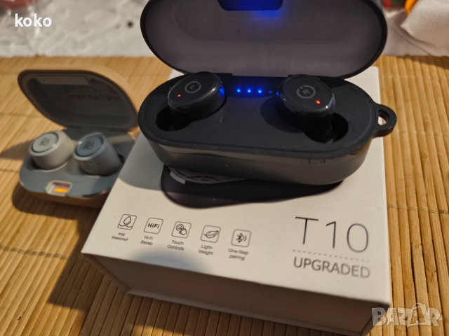 Слушалки тапи блутут Bang Olufsen E8 2.0 и Tozo, снимка 2 - Bluetooth слушалки - 52840402