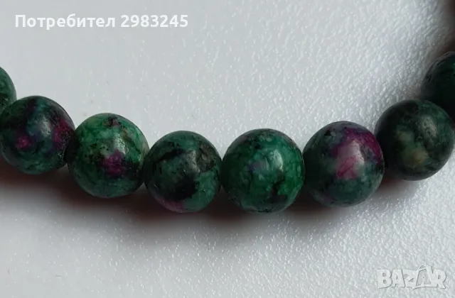 Гривна с мъниста от епидот с цоизит, снимка 3 - Гривни - 49032063