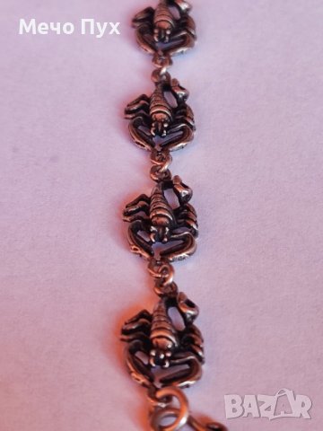 Сребърна гривна Скорпиони (169), снимка 4 - Гривни - 42145203