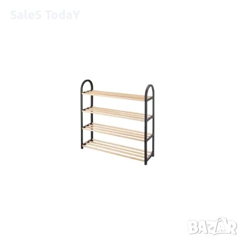 Етажерка за обувки с 4 рафта, поставка за обувки, 64х18х64см, снимка 3 - Етажерки - 41464328