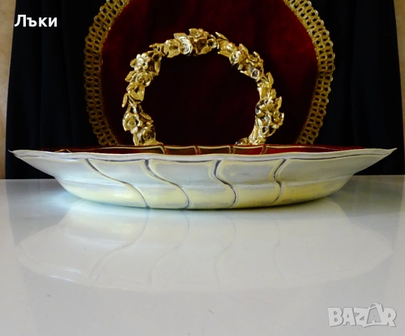 Бронзова фруктиера 33 см.,Hutschenreuther,печат. , снимка 4 - Антикварни и старинни предмети - 53357089