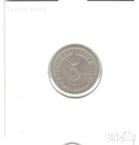 Germany-5 Pfennig-1889 A-KM# 3-Wilhelm I-type 1-large shield, снимка 3 - Нумизматика и бонистика - 50926271