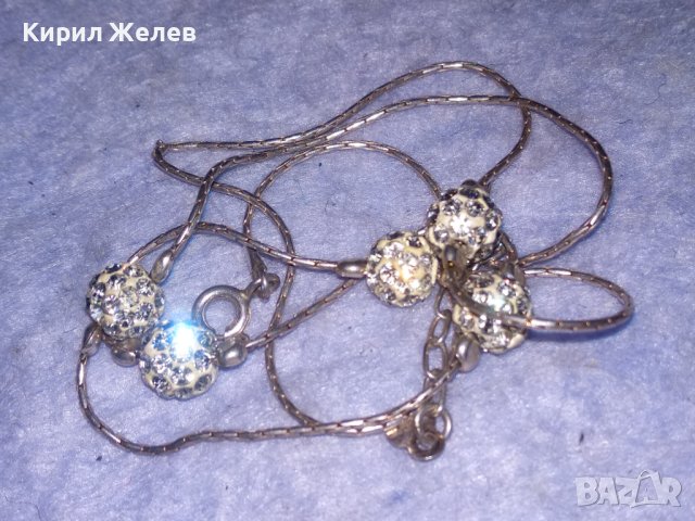 СРЕБЪРНО ФЕШЪН АРТ КОЛИЕ СРЕБРО 925 Част От КОМПЛЕКТ с БЯЛ ЕМАЙЛ и КРИСТАЛИ 37358, снимка 12 - Колиета, медальони, синджири - 40488246