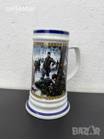 Колекционерска порцеланова халба -История на Америка. №7547, снимка 3 - Колекции - 52220241