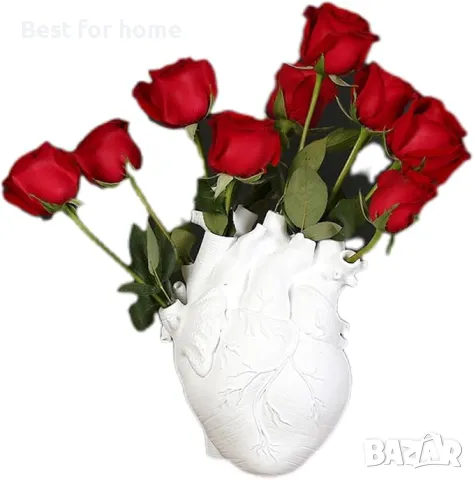 Ваза във формата на бяло сърце ALEFBET