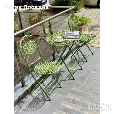 Комплект за веранда зелен, снимка 3 - Градински мебели, декорация  - 52737912