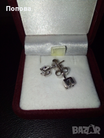 18 к.  с диаманти  италиански златни  обеци , снимка 5 - Обеци - 36159266