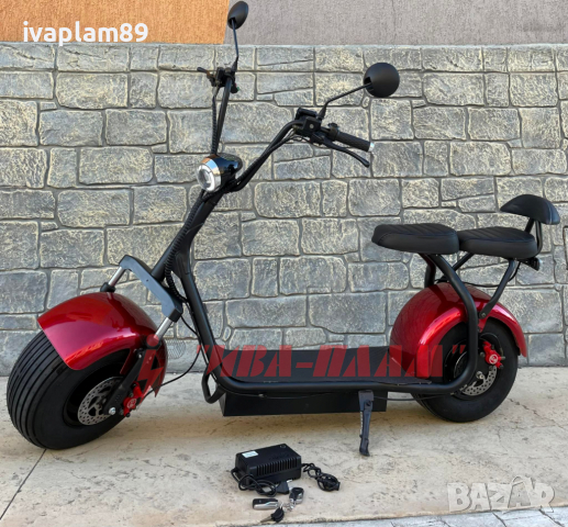 Електрически скутер ’Harley’ 1500W 60V+LED Дисплей+Преден LED фар+Bluetooth+Аларма+Мигачи и габарити, снимка 2 - Мотоциклети и мототехника - 36418268