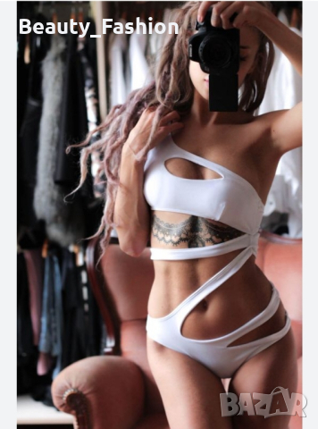 Изрязан цял асиметричен бански, снимка 6 - Бански костюми - 44701209