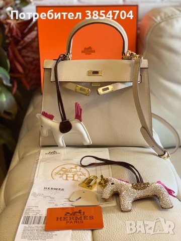 чанта Ермес Кели 25*HERMES KELLY 25 CRAIE EPSOM GOLD HARDWARE , снимка 9 - Чанти - 42122989